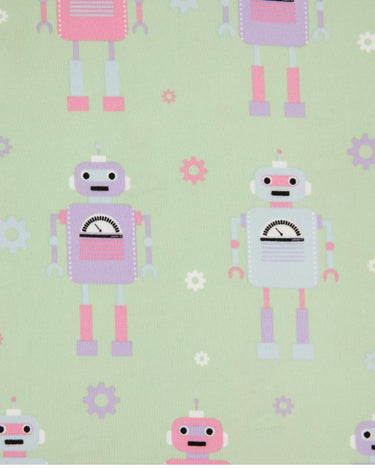 Kids' Green Robot Crewneck Long Pyjama Set